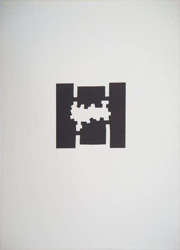 Eduardo Chillida (1924-2002) - Abstraction noir et blanc :