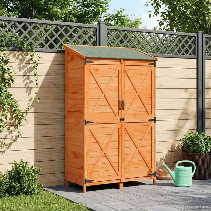 vidaXL Tuin Shed met dak Bruin 106 x 56 x 176,5 cm Massief, Jardin & Terrasse, Abris de jardin, Envoi