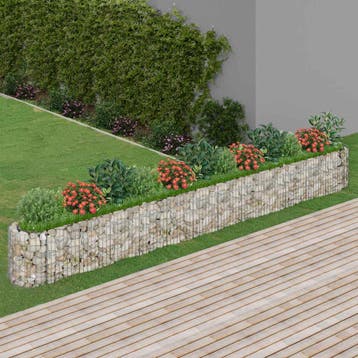 vidaXL Gabion plantenbak verhoogd 470x50x50 cm, Tuin en Terras, Verzenden, Nieuw