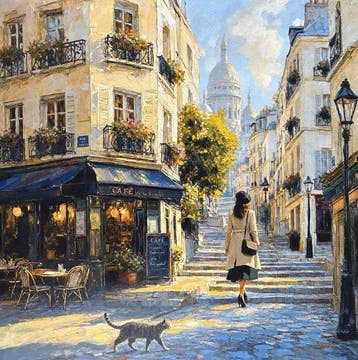 Néo Pablo - A Morning Climb to the Sacré-Cœur - Unique work