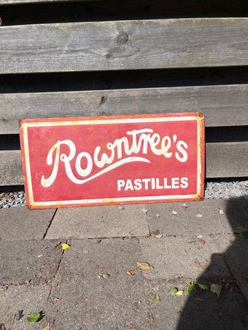 Vintage Rowntree’s Pastilles enamel advertising sign –