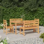 vidaXL 5-delige Tuinset massief teakhout, Tuin en Terras, Verzenden, Nieuw, Tuinset