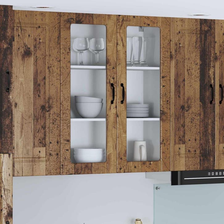 vidaXL Keukenkast aan de muur Lucca Oud hout 80 x 31 x 100, Huis en Inrichting, Kasten | Overige, Nieuw, Verzenden