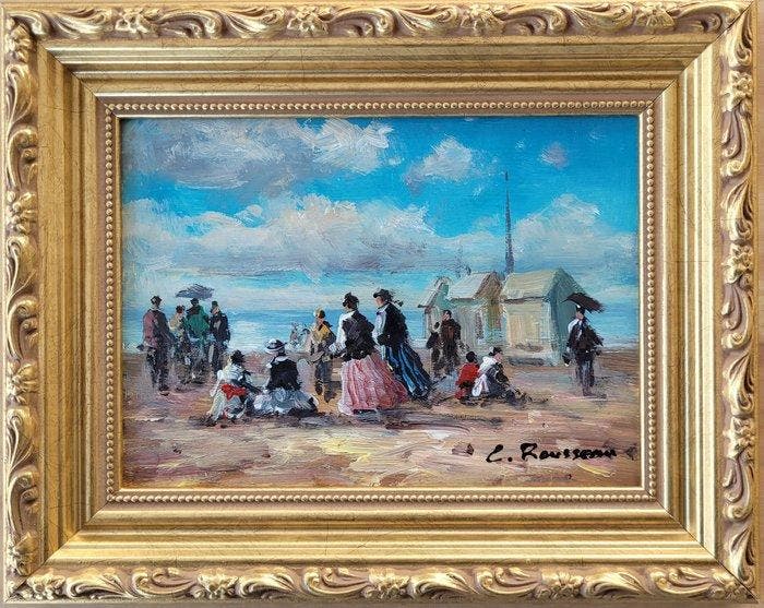 Camille Rousseau (1949) - Dimanche en Normandie ~, Antiek en Kunst, Kunst | Schilderijen | Klassiek