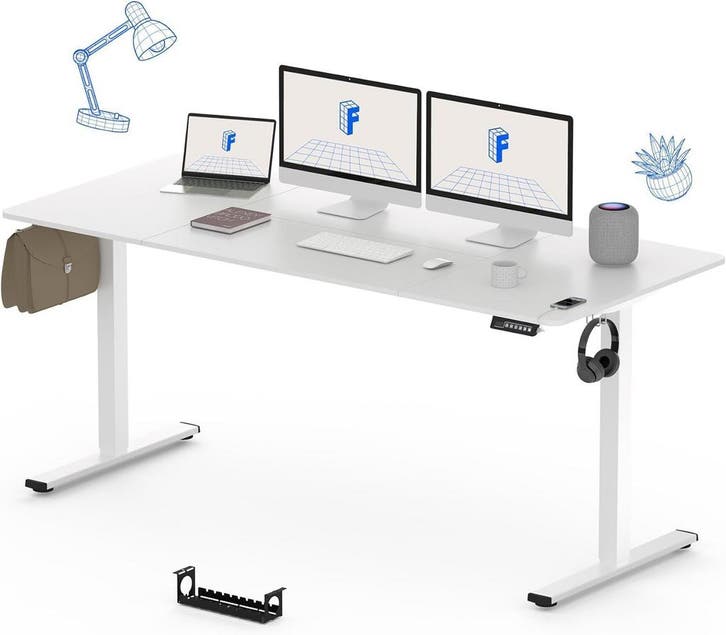 Zit sta bureau - Elektrisch - Verstelbaar - 160 x 60 cm - FQ, Maison & Meubles, Bureaux, Envoi