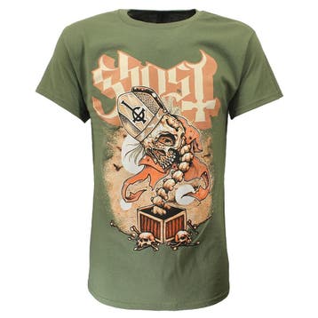 Ghost Jack In The Box Green Band T-Shirt, Nieuw