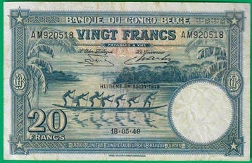 Congo belge. - 20 francs 18/5/1949 - Pick 15G (Sans prix de