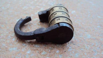 Hangslot Antiek - Oud combinatieslot, Antiek en Kunst