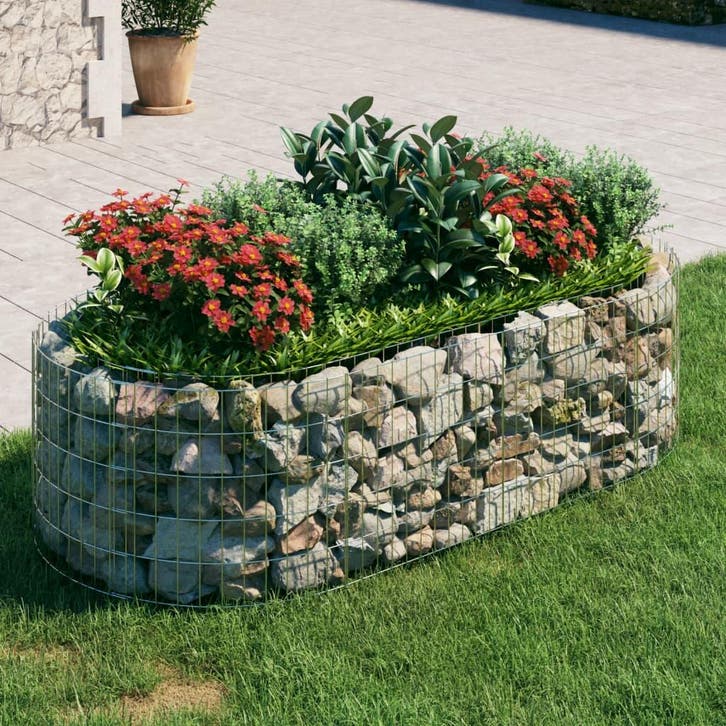 vidaXL Gabion plantenbak verhoogd 200x100x50 cm, Tuin en Terras, Bloempotten, Nieuw, Verzenden