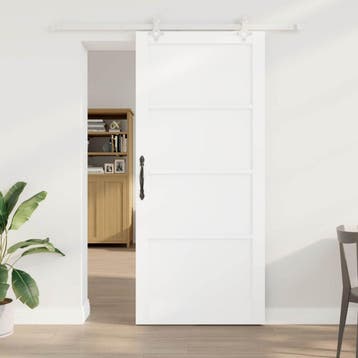 vidaXL Schuifdeur 93 x 211 cm Bewerkt hout Wit, Verzenden, Nieuw