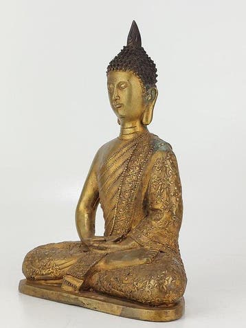 Sino-Tibetan Style buddha - Verguld messing - China (Zonder