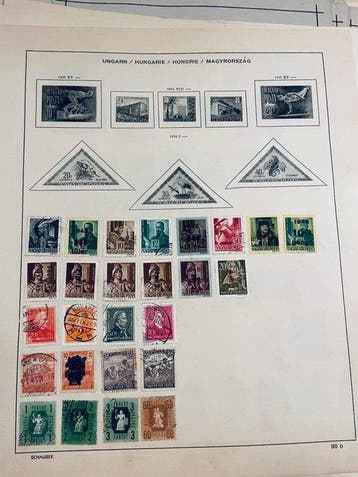 Wereld - Collectie / Uitzoeker Wereld op oude Albumbladen, Postzegels en Munten, Gestempeld