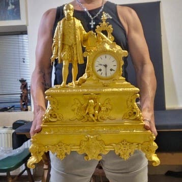 Figurale pendule Louis Philippe - Verguld brons - 1830 -, Antiek en Kunst