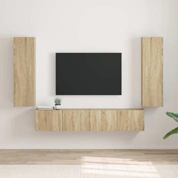 vidaXL TV Wandkast 2 st Sonoma Bewerkt hout, Verzenden, Nieuw