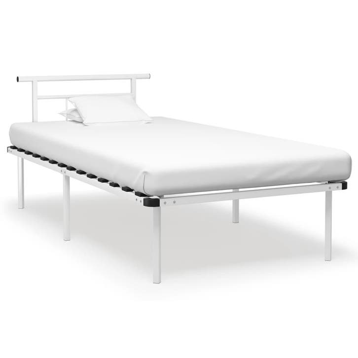 vidaXL Bedframe metaal wit 100x200 cm, Maison & Meubles, Chambre à coucher | Lits, Envoi
