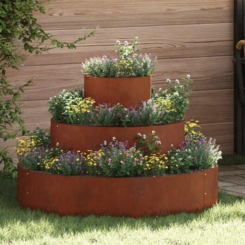 vidaXL Plantenbak Roestig 90 x 90 x 20 cm weervast staal, Tuin en Terras, Verzenden, Nieuw