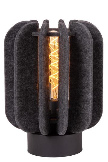 Lucide RAFAL - Tafellamp - Ø 23 cm - 1xE27 - Grijs, Verzenden