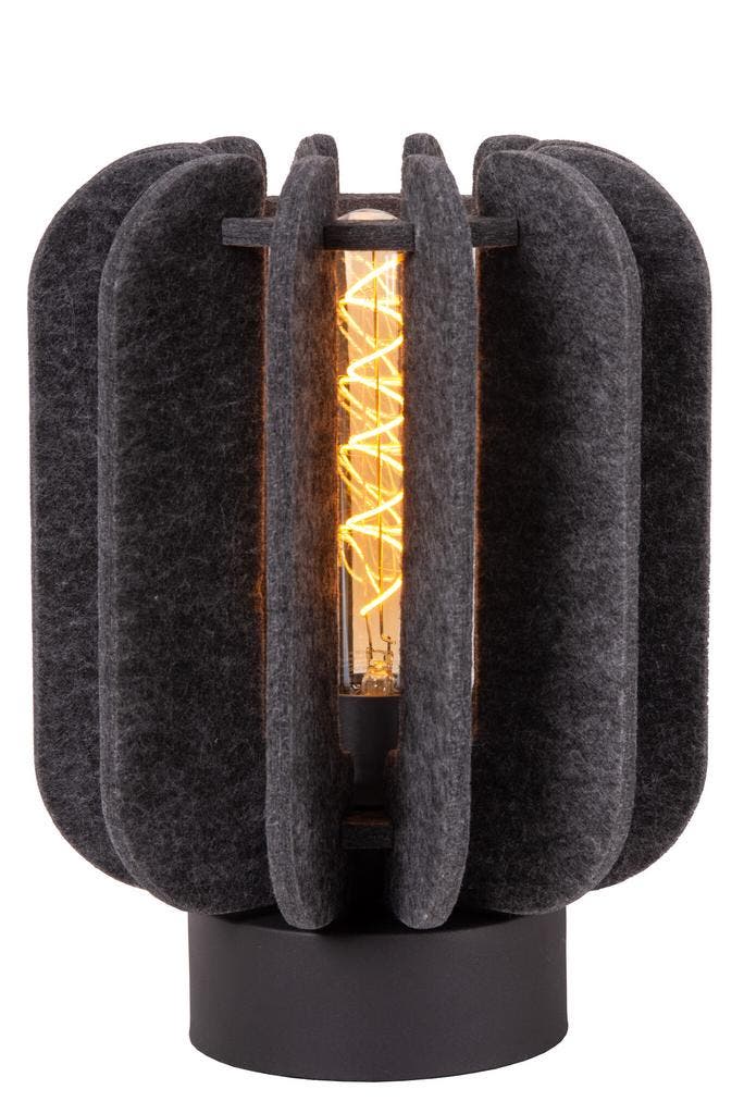 Lucide RAFAL - Tafellamp - Ø 23 cm - 1xE27 - Grijs, Maison & Meubles, Lampes | Lampes de table, Envoi