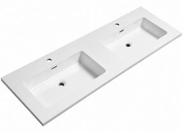 Badplaats Wastafel Angela 140 x 48 cm - Wit - Wasbak, Huis en Inrichting, Badkamer | Badkamermeubels, Verzenden, Nieuw