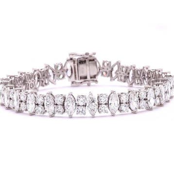 Armband Platina - 13.15ct. tw. Diamant (Lab-grown) - Diamant, Nieuw