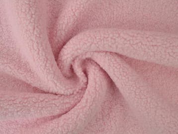 10 meter teddy bont - baby roze - Pluche stoffen, Verzenden, 120 cm of meer, Roze, Polyester