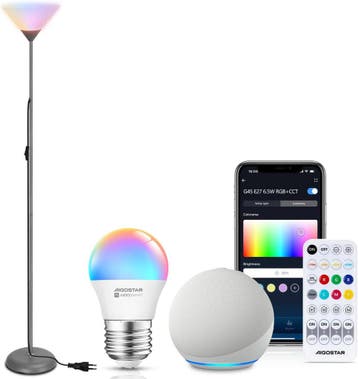 Vloerlamp - Staande lamp LED - 175 cm - Grijs - Aigostar •, Verzenden
