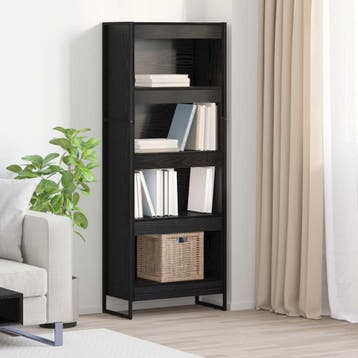 vidaXL Boekenkast 60 x 30 x 155 cm Bewerkt hout Zwart Eiken, Verzenden