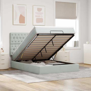 vidaXL Ottoman bed met matrassen 140x190cm fluweel, Verzenden