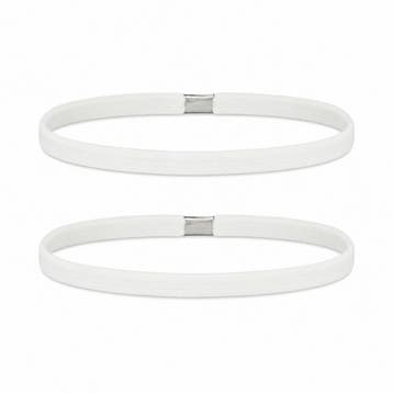 Haarband Sport 1cm - Elastiek Smal - Wit - Set van 2, Nieuw