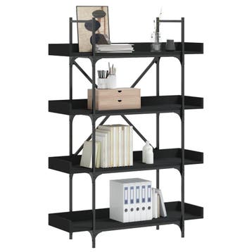 vidaXL Boekenkast 4-laags 100x33x145,5 cm bewerkt hout zwart, Verzenden