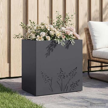 vidaXL Plantenbak Antraciet 50 x 30 x 49 cm Koudgewalst, Verzenden
