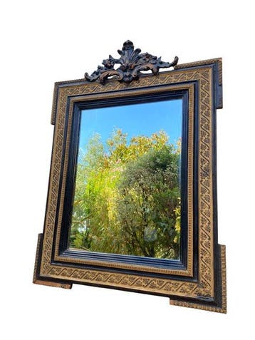Spiegel - Hout, bladgoud - Napoléon III - H. 82 cm