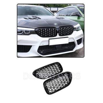 Black/Chrome Diamond Look Sport Front Grill voor BMW 5 Serie, Ophalen of Verzenden