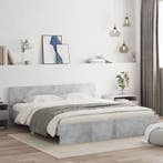 vidaXL Bedframe met hoofdeinde betongrijs 160x200 cm, Verzenden