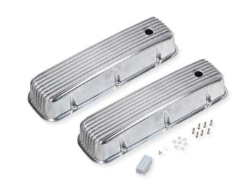 Valve Covers, Cast Aluminum, Polished, Finned Top, Chevy,, Ophalen of Verzenden