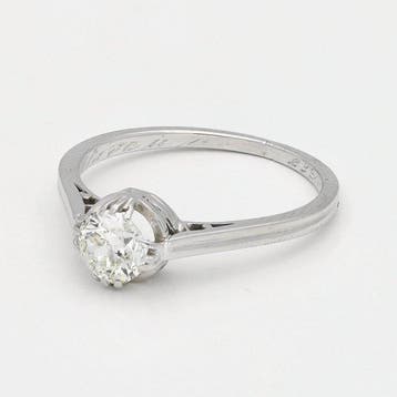 Bague - 18 carats Or blanc Diamant (Naturelle), Handtassen en Accessoires, Ringen, Nieuw