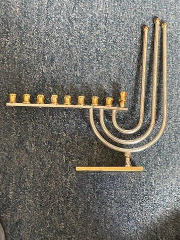 Karshi - Kandelaar - Metaal, Verguld, Verzilverd - Menorah –