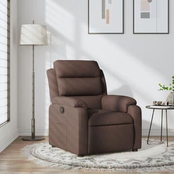 Fauteuil verstelbaar donkerbruin - Luxe relaxzetel voor e..., Verzenden, 75 tot 100 cm, Zo goed als nieuw, 75 tot 100 cm