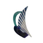 Alessandro Padoan - sculptuur, Barca a vela - 25 cm - Glas