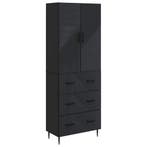 vidaXL Kast Set 2 pcs Zwart 66 x 34,5 x 90 cm Bewerkt hout, Huis en Inrichting, Kasten | Overige, Verzenden, Nieuw