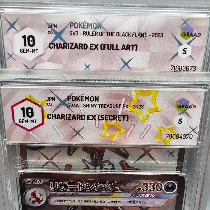 Pokémon - 2 Graded card - X2 CHARIZARD EX Full Art & Secret, Hobby en Vrije tijd, Verzamelkaartspellen | Pokémon