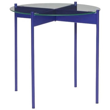 Beam Bijzettafel Blauw, Minder dan 45 cm, Verzenden, Modern/Bauhaus, Glas