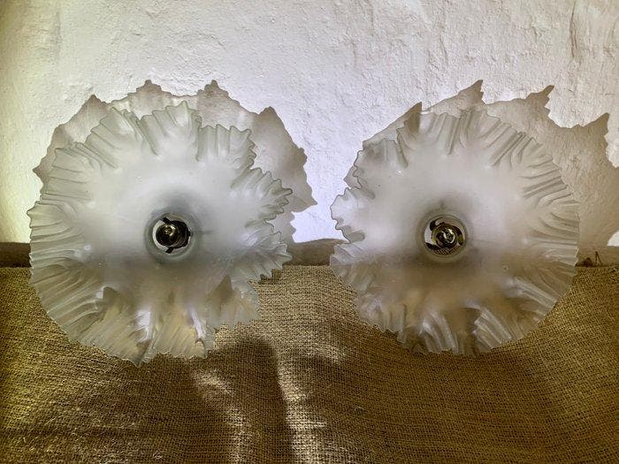 Plafondlamp met lampenkap (2) - Glas, Antiek en Kunst, Curiosa en Brocante