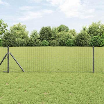 vidaXL ingegraven hekpalen 52 st Grijs Gepoedercoat staal, Verzenden, Nieuw