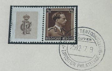 België 1937 - Privé uitgifte : Herdenkingsblad met zegel met