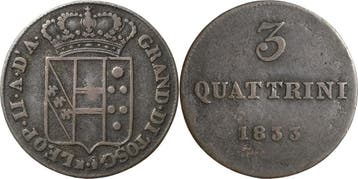 3 Quattrini 1833, Italien-florenz Leopold Ii von Habsburg..., Verzenden, België