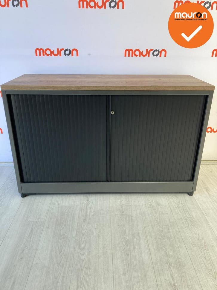 Roldeurkast - Ahrend - 74x120x45cm - antracietgrijs - Zwarte, Articles professionnels, Aménagement de Bureau & Magasin | Mobilier de bureau & Aménagement