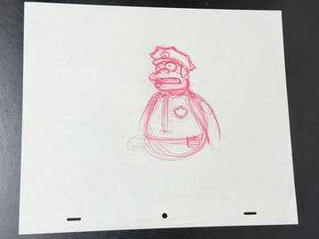 Gracie Films - Originele animatietekening van Clancy Wiggum,