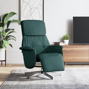 vidaXL Fauteuil verstelbaar met voetensteun stof donkergroen, Huis en Inrichting, Fauteuils, Verzenden, Nieuw