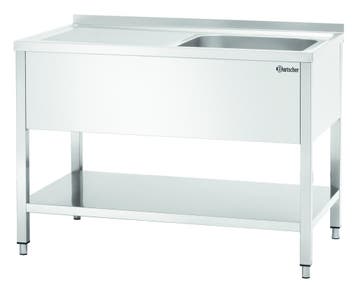 RVS spoelwerktafel met 1 spoelbak rechts en bodemschap +, Verzenden, Nieuw in verpakking